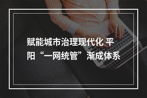 赋能城市治理现代化 平阳“一网统管”渐成体系