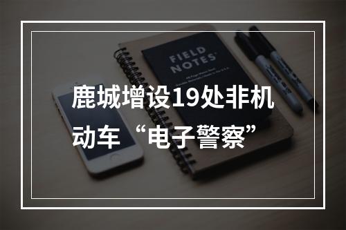 鹿城增设19处非机动车“电子警察”