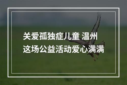 关爱孤独症儿童 温州这场公益活动爱心满满