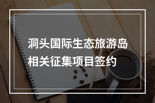 洞头国际生态旅游岛相关征集项目签约