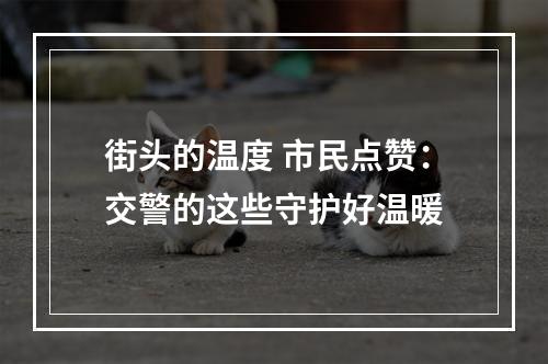 街头的温度 市民点赞：交警的这些守护好温暖