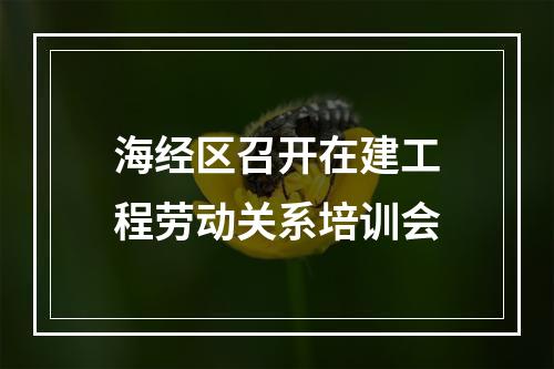 海经区召开在建工程劳动关系培训会