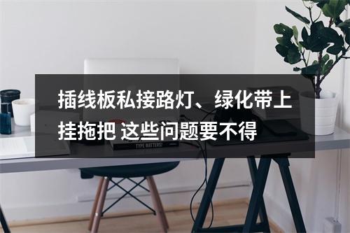 插线板私接路灯、绿化带上挂拖把 这些问题要不得