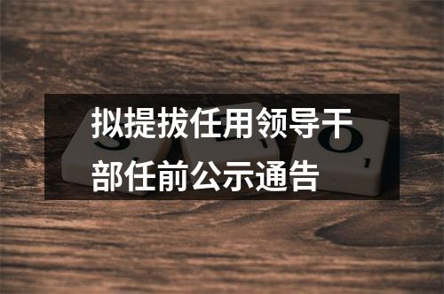 拟提拔任用领导干部任前公示通告