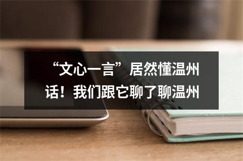 “文心一言”居然懂温州话！我们跟它聊了聊温州