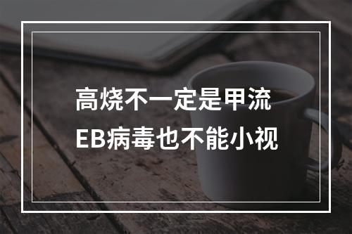 高烧不一定是甲流 EB病毒也不能小视