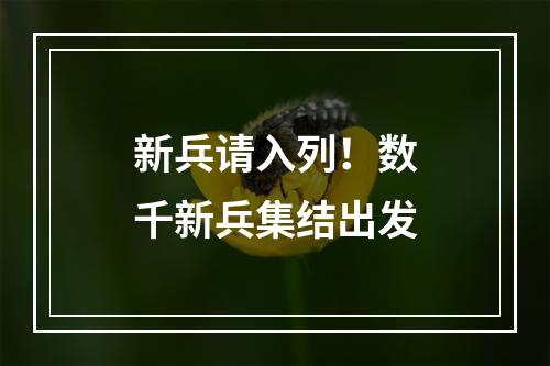 新兵请入列！数千新兵集结出发