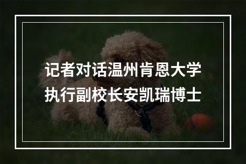 记者对话温州肯恩大学执行副校长安凯瑞博士