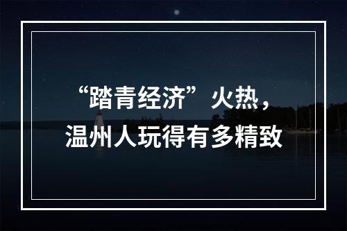 “踏青经济”火热，温州人玩得有多精致