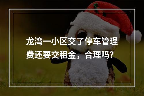 龙湾一小区交了停车管理费还要交租金，合理吗？