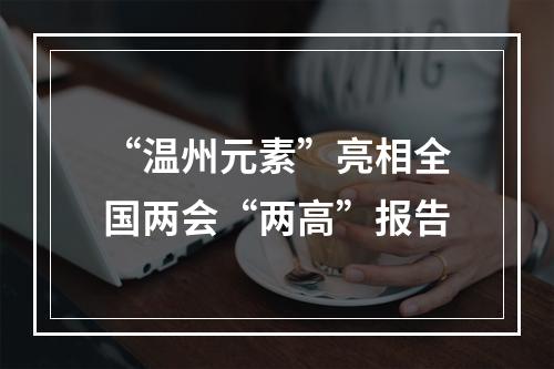 “温州元素”亮相全国两会“两高”报告