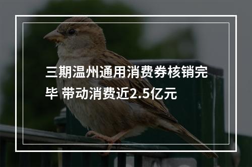三期温州通用消费券核销完毕 带动消费近2.5亿元