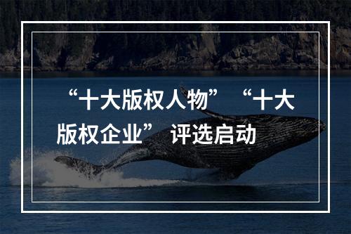 “十大版权人物”“十大版权企业” 评选启动