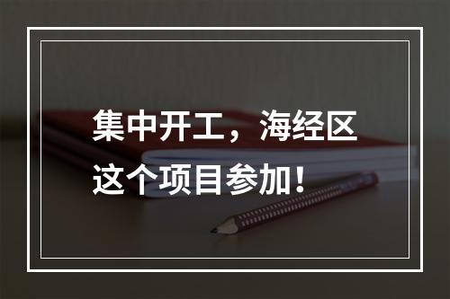 集中开工，海经区这个项目参加！