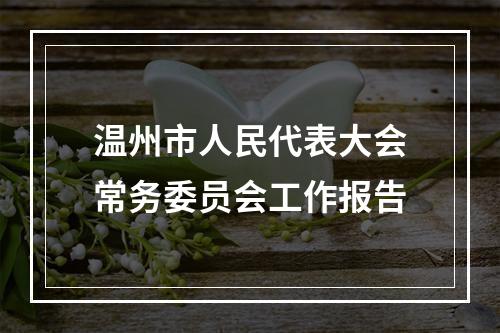 温州市人民代表大会常务委员会工作报告