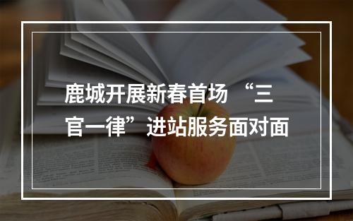 鹿城开展新春首场 “三官一律”进站服务面对面