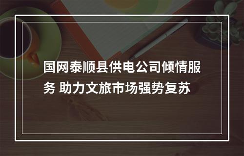 国网泰顺县供电公司倾情服务 助力文旅市场强势复苏