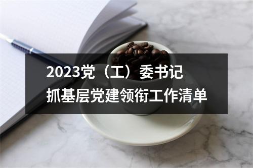 2023党（工）委书记抓基层党建领衔工作清单