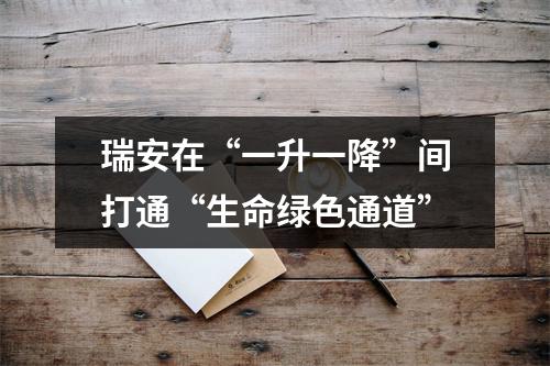 瑞安在“一升一降”间打通“生命绿色通道”