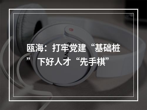 瓯海：打牢党建“基础桩” 下好人才“先手棋”