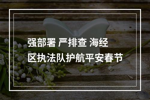 强部署 严排查 海经区执法队护航平安春节