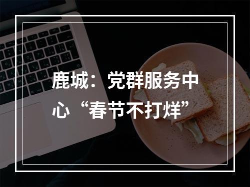鹿城：党群服务中心“春节不打烊”