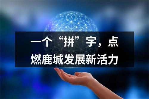 一个“拼”字，点燃鹿城发展新活力