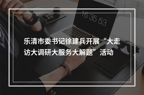 乐清市委书记徐建兵开展“大走访大调研大服务大解题”活动
