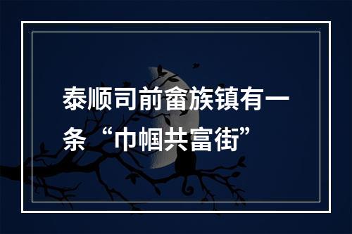 泰顺司前畲族镇有一条“巾帼共富街”