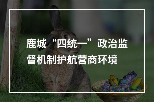 鹿城“四统一”政治监督机制护航营商环境