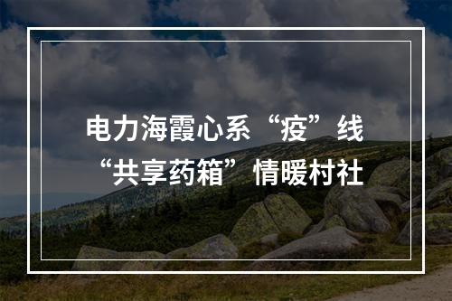 电力海霞心系“疫”线 “共享药箱”情暖村社