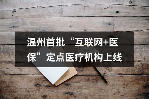 温州首批“互联网+医保”定点医疗机构上线