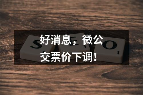 好消息，微公交票价下调！