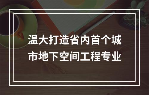 温大打造省内首个城市地下空间工程专业