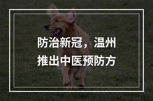 防治新冠，温州推出中医预防方