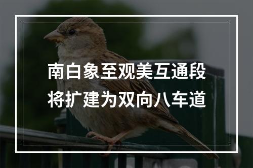 南白象至观美互通段将扩建为双向八车道