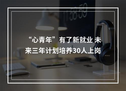 “心青年”有了新就业 未来三年计划培养30人上岗