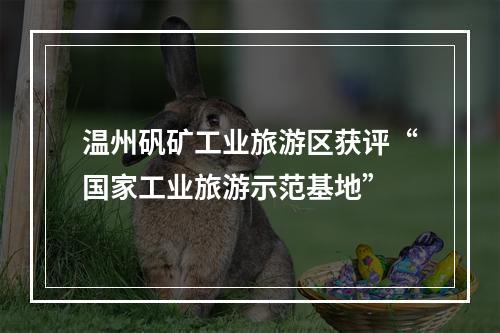 温州矾矿工业旅游区获评“国家工业旅游示范基地”