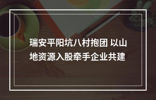 瑞安平阳坑八村抱团 以山地资源入股牵手企业共建