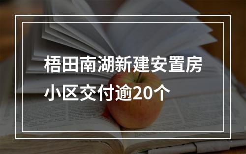 梧田南湖新建安置房小区交付逾20个