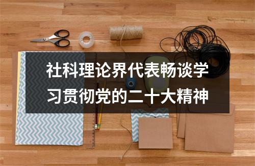 社科理论界代表畅谈学习贯彻党的二十大精神