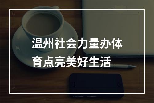 温州社会力量办体育点亮美好生活