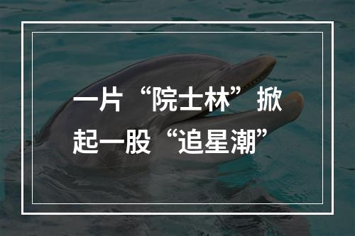 一片“院士林”掀起一股“追星潮”