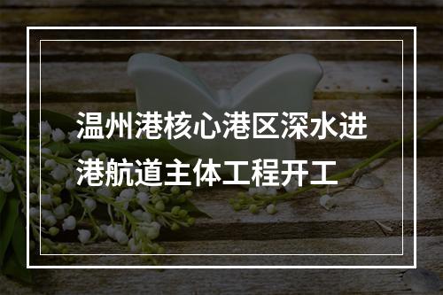 温州港核心港区深水进港航道主体工程开工