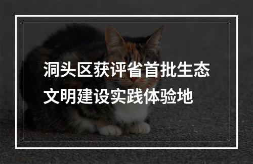 洞头区获评省首批生态文明建设实践体验地