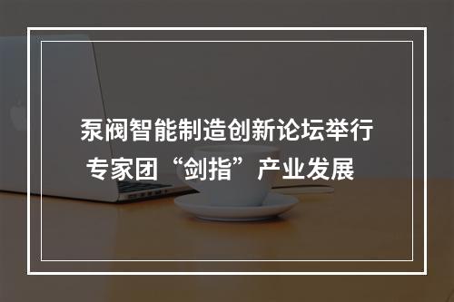 泵阀智能制造创新论坛举行 专家团“剑指”产业发展