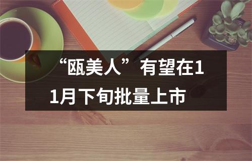 “瓯美人”有望在11月下旬批量上市