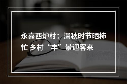 永嘉西炉村：深秋时节晒柿忙 乡村“丰”景迎客来