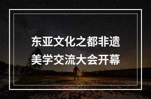 东亚文化之都非遗美学交流大会开幕