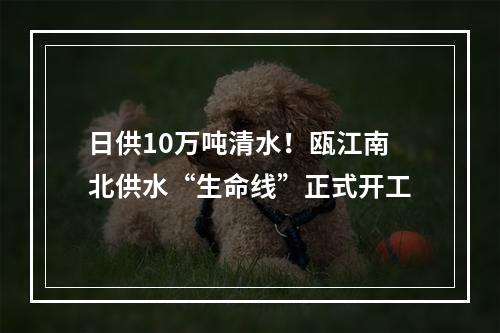 日供10万吨清水！瓯江南北供水“生命线”正式开工